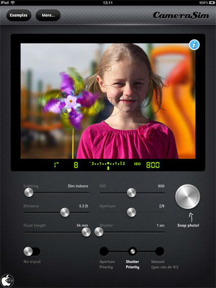 デジタル一眼レフカメラの撮影方法を学ぶカメラシミュレーターアプリ Camerasim For Ipad2 を試す Ipad App Store Macお宝鑑定団 Blog 羅針盤