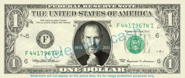 Celebrity-Cash.com、Steve Jobs氏の写真を１ドル札に印刷した「Steve Jobs Dollar Bill」を販売 |  NEWS | Mac OTAKARA