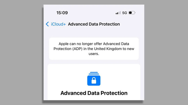 英国でのiCloud の高度なデータ保護設定